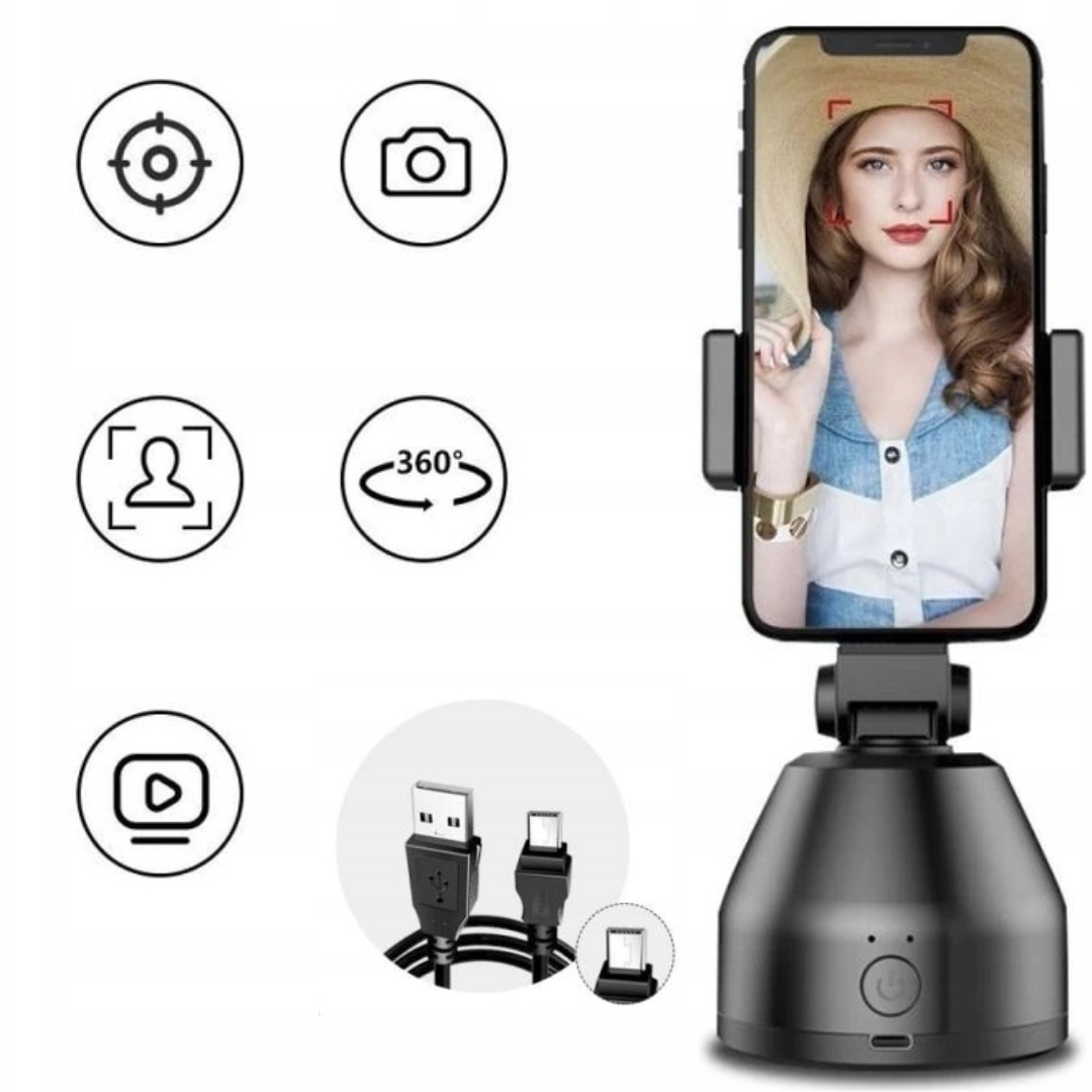 Inteligentny obrotowy uchwyt na telefon 360° z funkcją śledzenia twarzy, SKU: 044