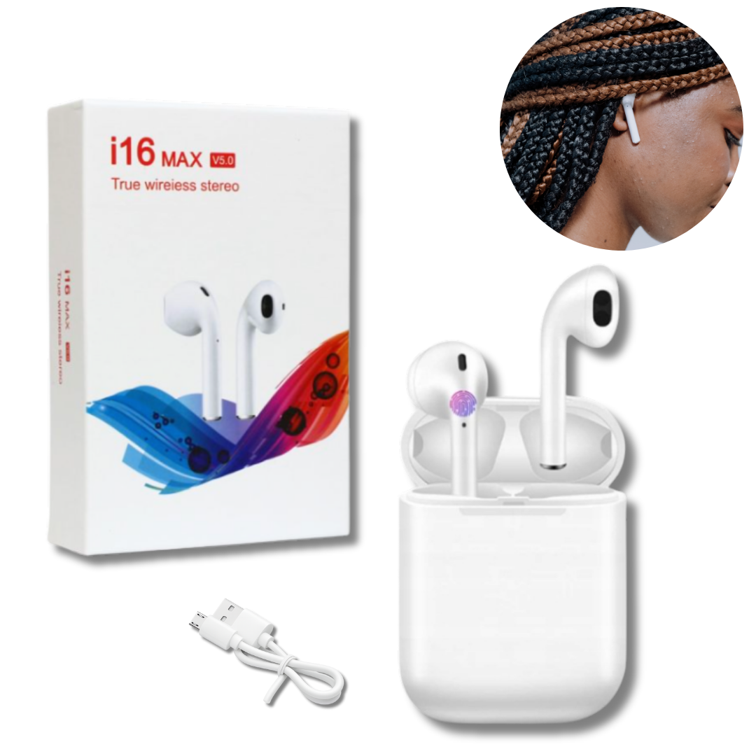 i16 MAX Bezprzewodowe Słuchawki – Bluetooth V5.0, SKU: 289