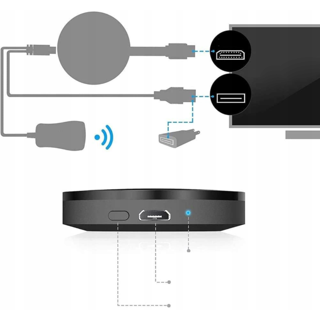 BEZPRZEWODOWY ADAPTER WI-FI HDMI MIRRORSCREEN 4K CZARNY, SKU: 484