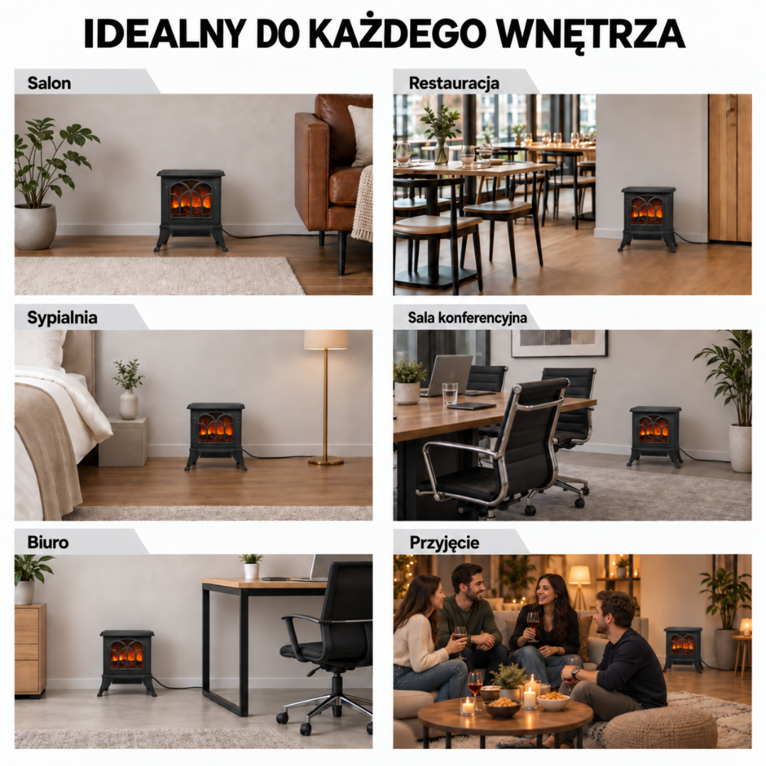 Kominek płomieniowy ADM 3D - grzejnik i dmuchawa 2w1, SKU: 2077 - obrazek 7