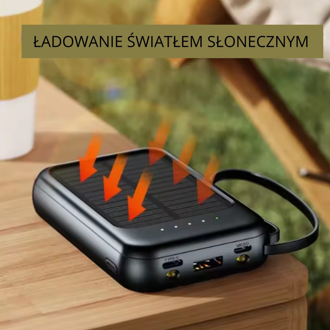 4-w-1 Solarny Powerbank- 10 000 mAh,SKU:7019