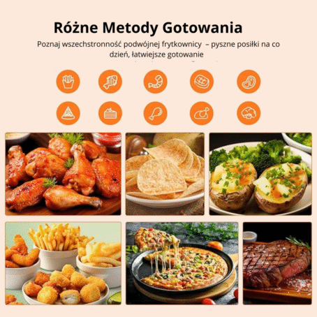 Spróbuj różnych dań z podwójną frytkownicą – szybko i smacznie.