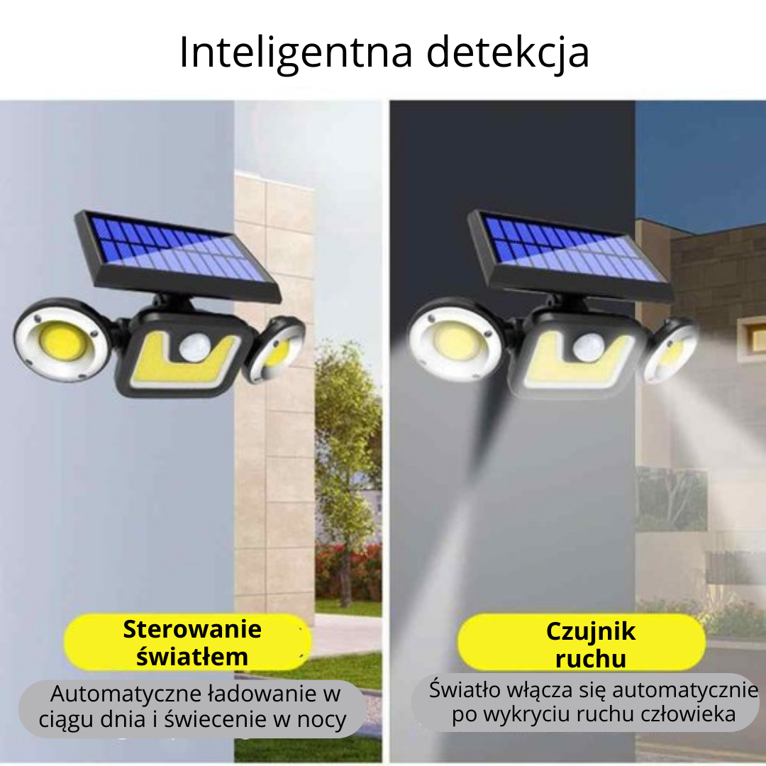 LAMPA SOLARNA Z CZUJNIKIEM RUCHU ZMIERZCHU POTRÓJNA UFO SKU: 099
