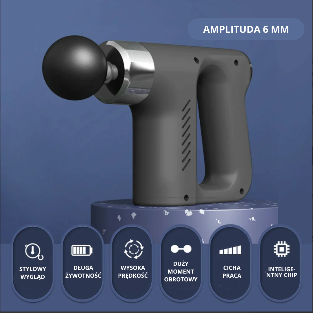 MOCNY MASAŻER PISTOLETOWY KH-740, SKU: 130