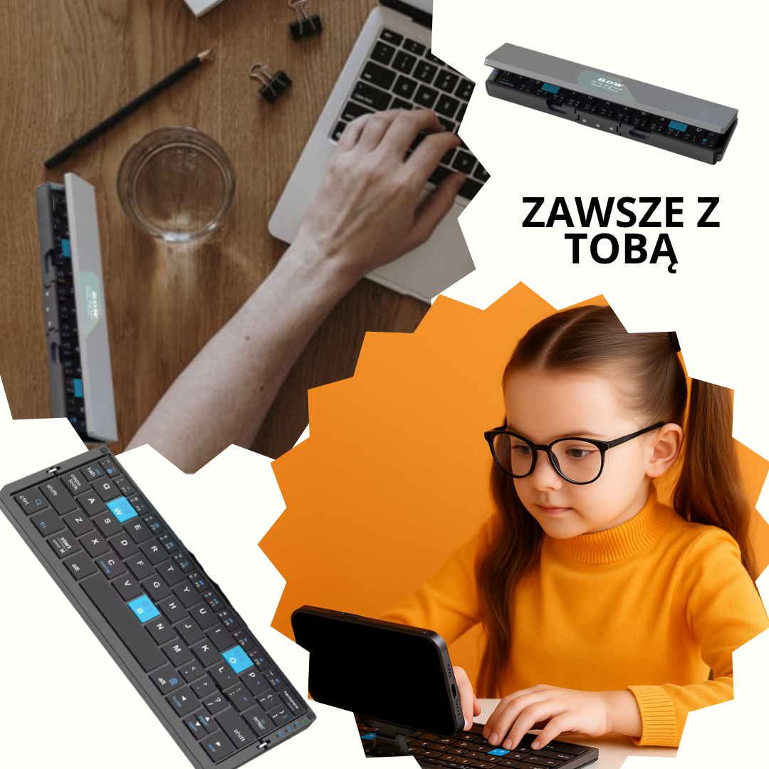 ULTRACIENKA SKŁADANA KLAWIATURA BEZPRZEWODOWA QWERTY, SKU: 531