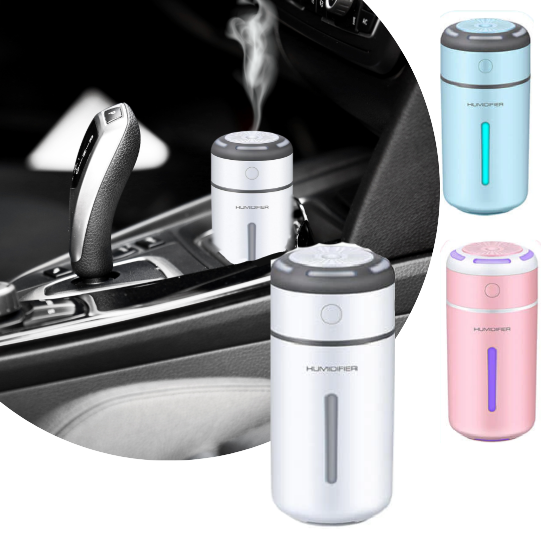 Przenośny Nawilżacz Powietrza i Oczyszczacz LED do Samochodu 230 ml – Różne kolory SKU: 141