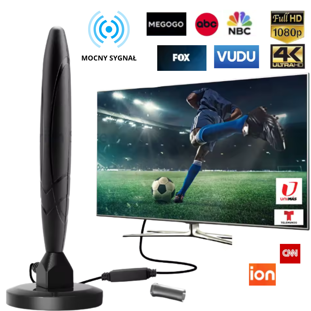 Cyfrowa antena TV z magnetyczną podstawą, SKU:7024