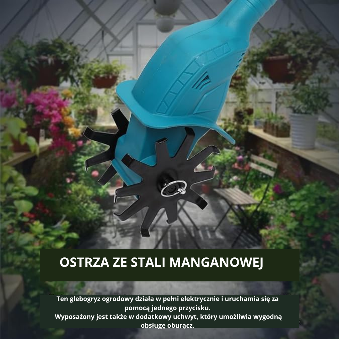Składana akumulatorowa glebogryzarka ogrodowa 18.5 V, SKU:7035
