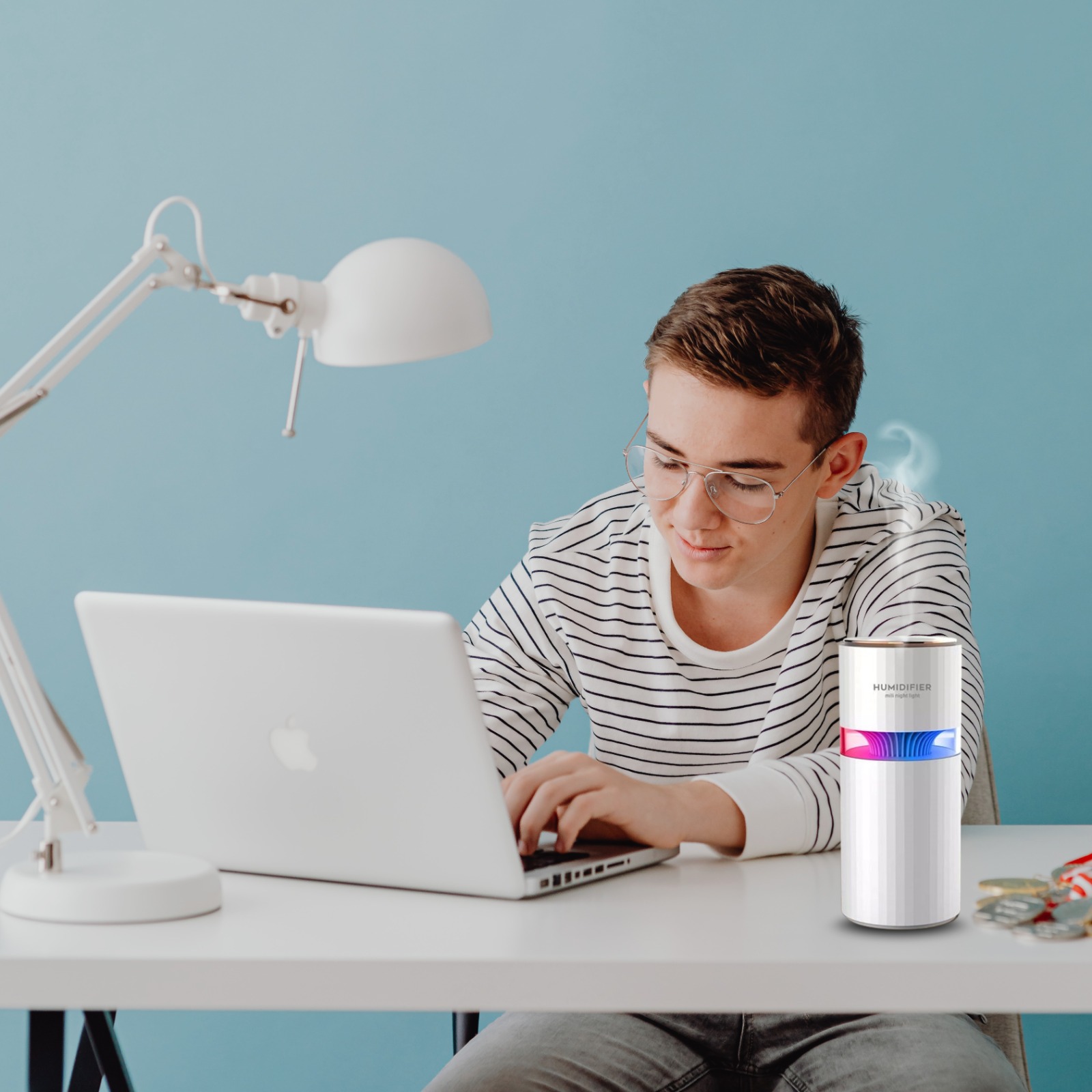 Nawilżacz Powietrza z Lampką Nocną 2 w 1 – Idealny do Biura, SKU: 277