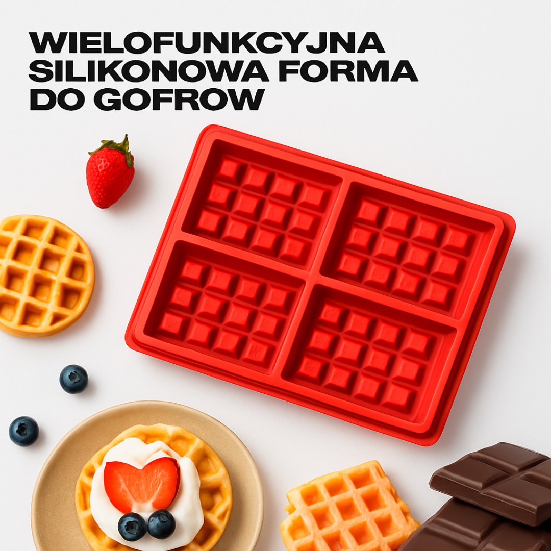 Wielofunkcyjna Silikonowa Forma do Gofrów i Przekąsek – Taca 4-Segmentowa, SKU: 077