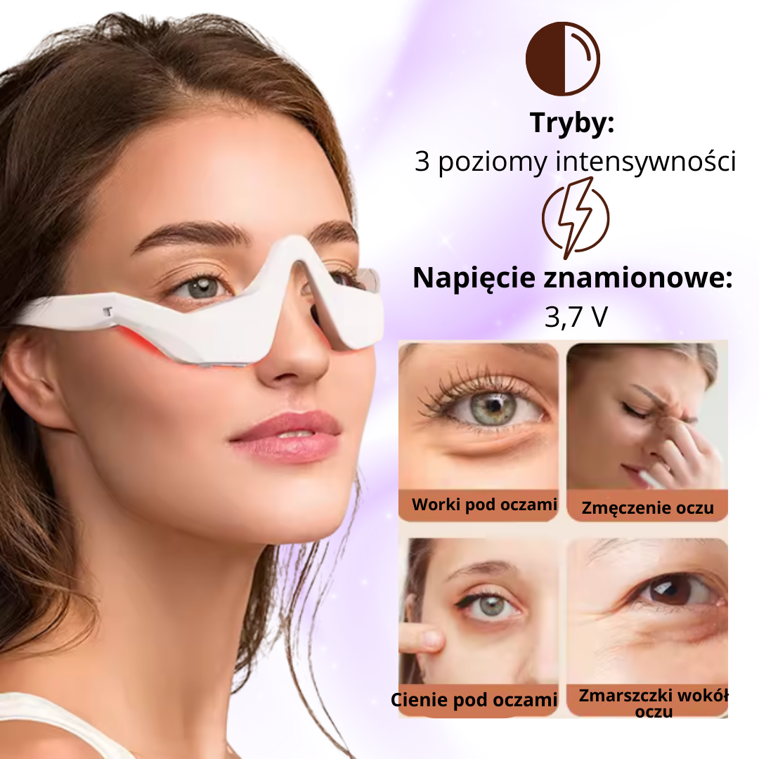 Masażer Pod Oczy LED Red Light – na Cienie, Obrzęki i Zmarszczki, SKU:7056