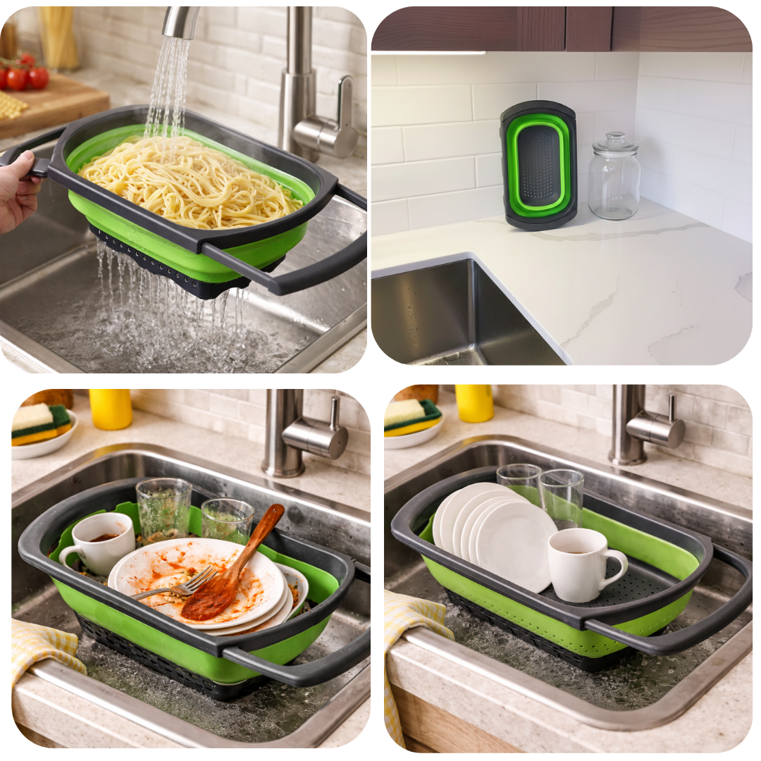 Koszyk kuchenny Fold & Drain – regulowany durszlak do zlewu, sku:480