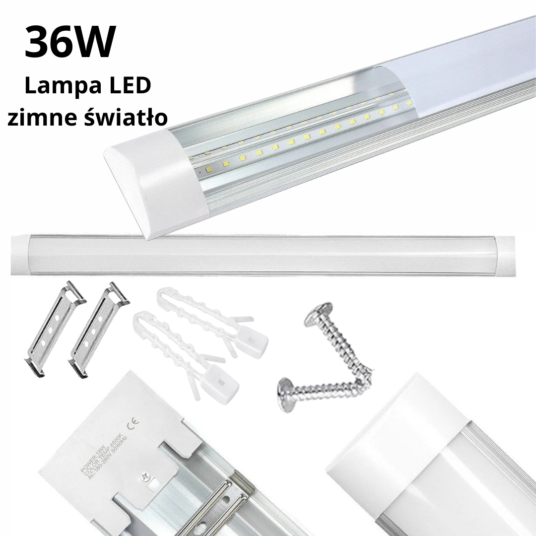 Lampa LED Liniowa 36W 6500K (Zimna Biel) – Karton zbiorczy 30 szt. , SKU:7052-2