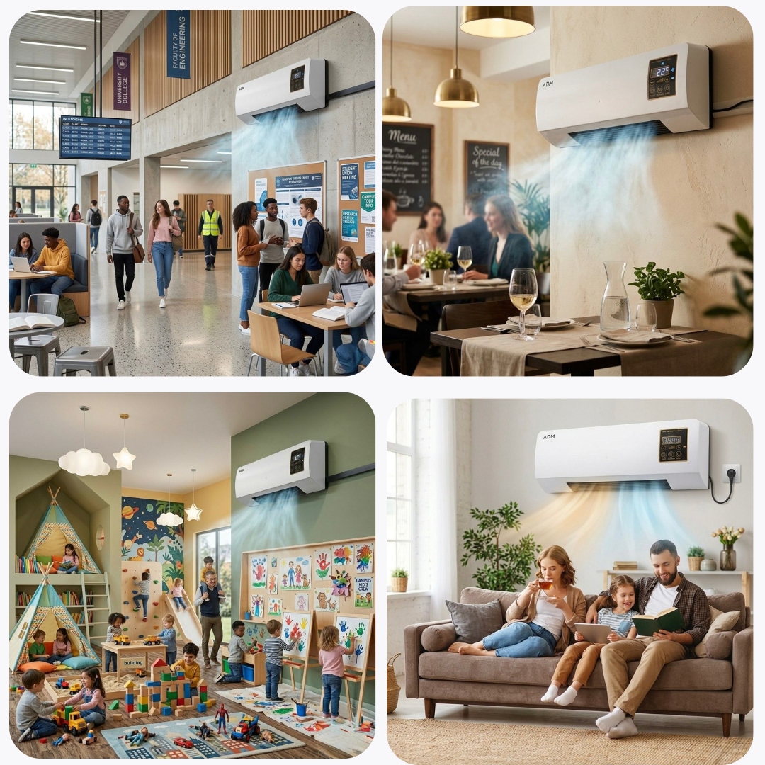 Ścienny Grzejnik i Klimator ADM z Pilotem – 2w1, SKU: 2069