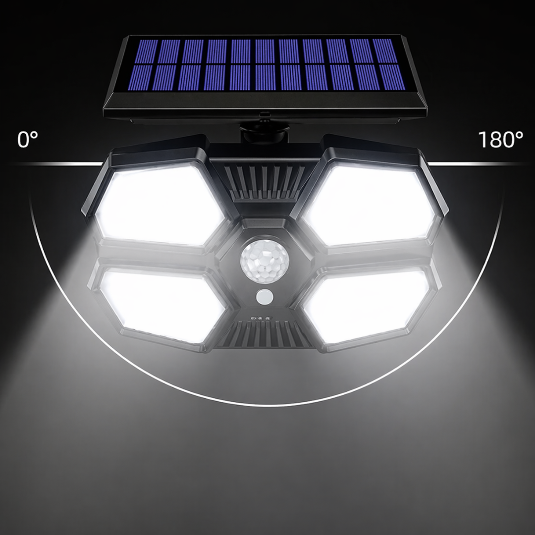 Wodoodporna lampa solarna z pilotem – 108 LED, SKU: 311