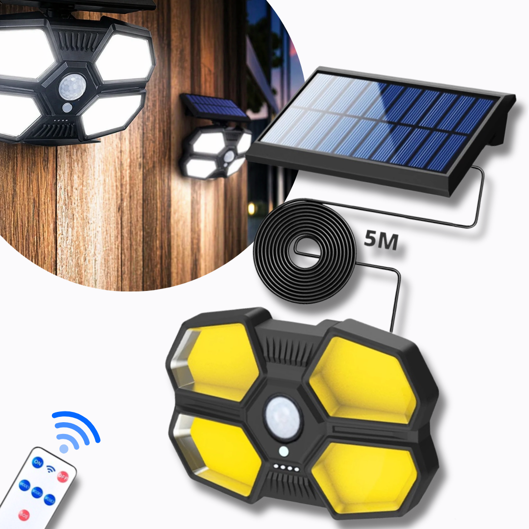 Wodoodporna lampa solarna z pilotem – 108 LED, SKU: 311