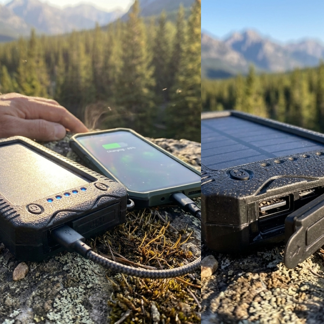 Solarny powerbank 20000 mAh z latarką LED, SKU: 581