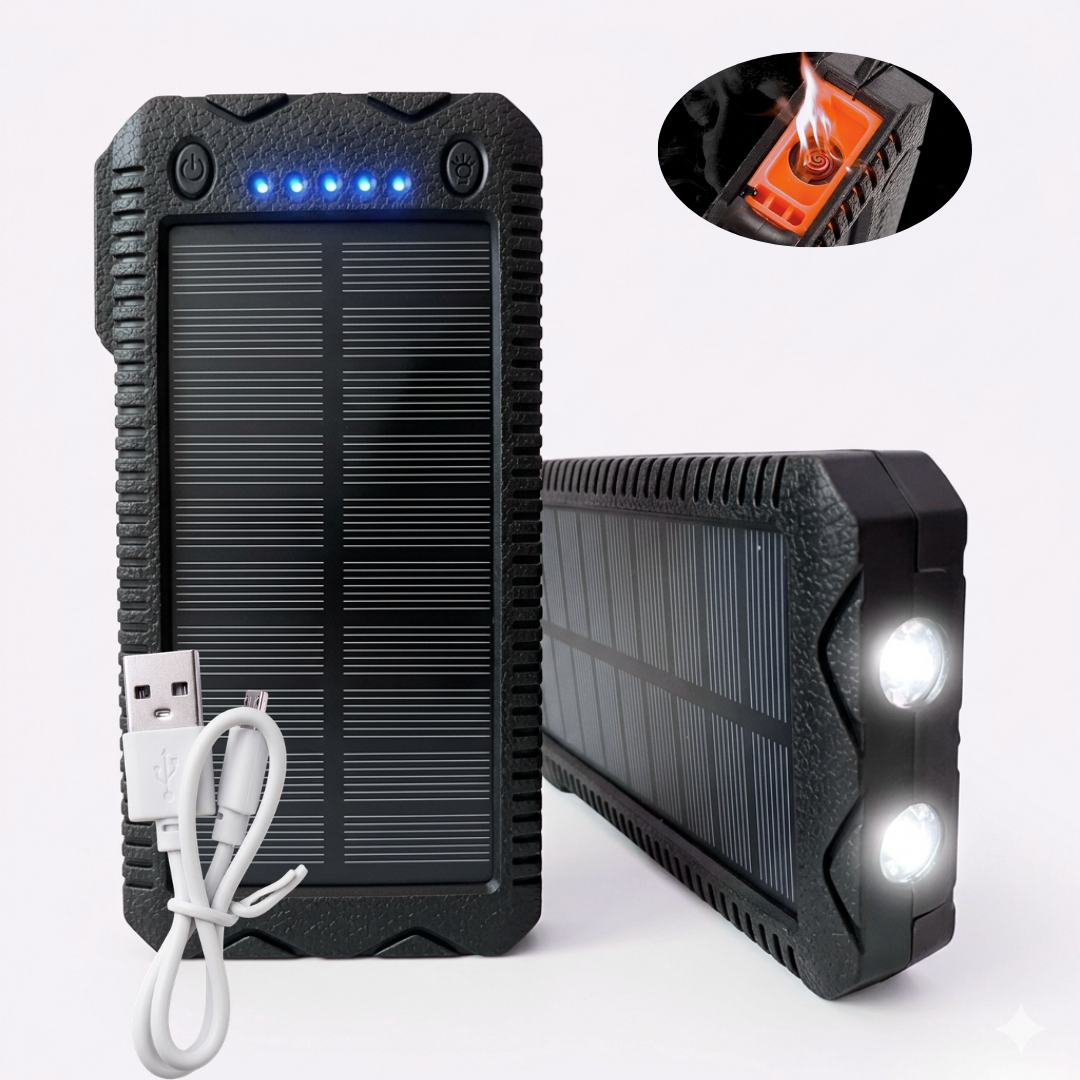 Solarny powerbank 20000 mAh z latarką LED, SKU: 581