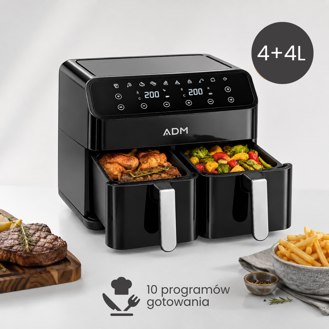 Frytkownica ADM Double Air Fryer – 2 kosze 8L, SKU: 550