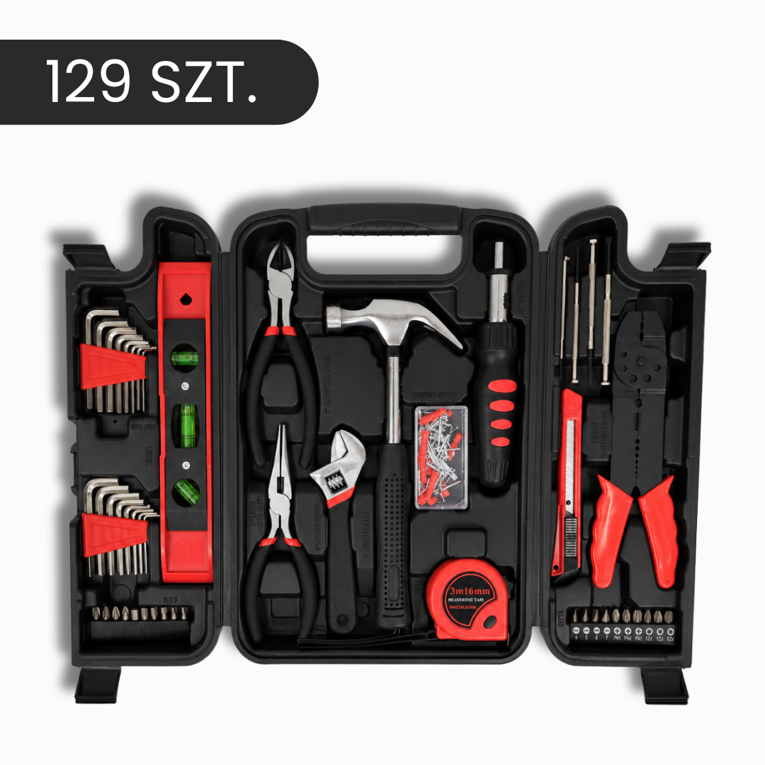 129-elementowy zestaw narzędzi DIY do domu w walizce, SKU: 7096