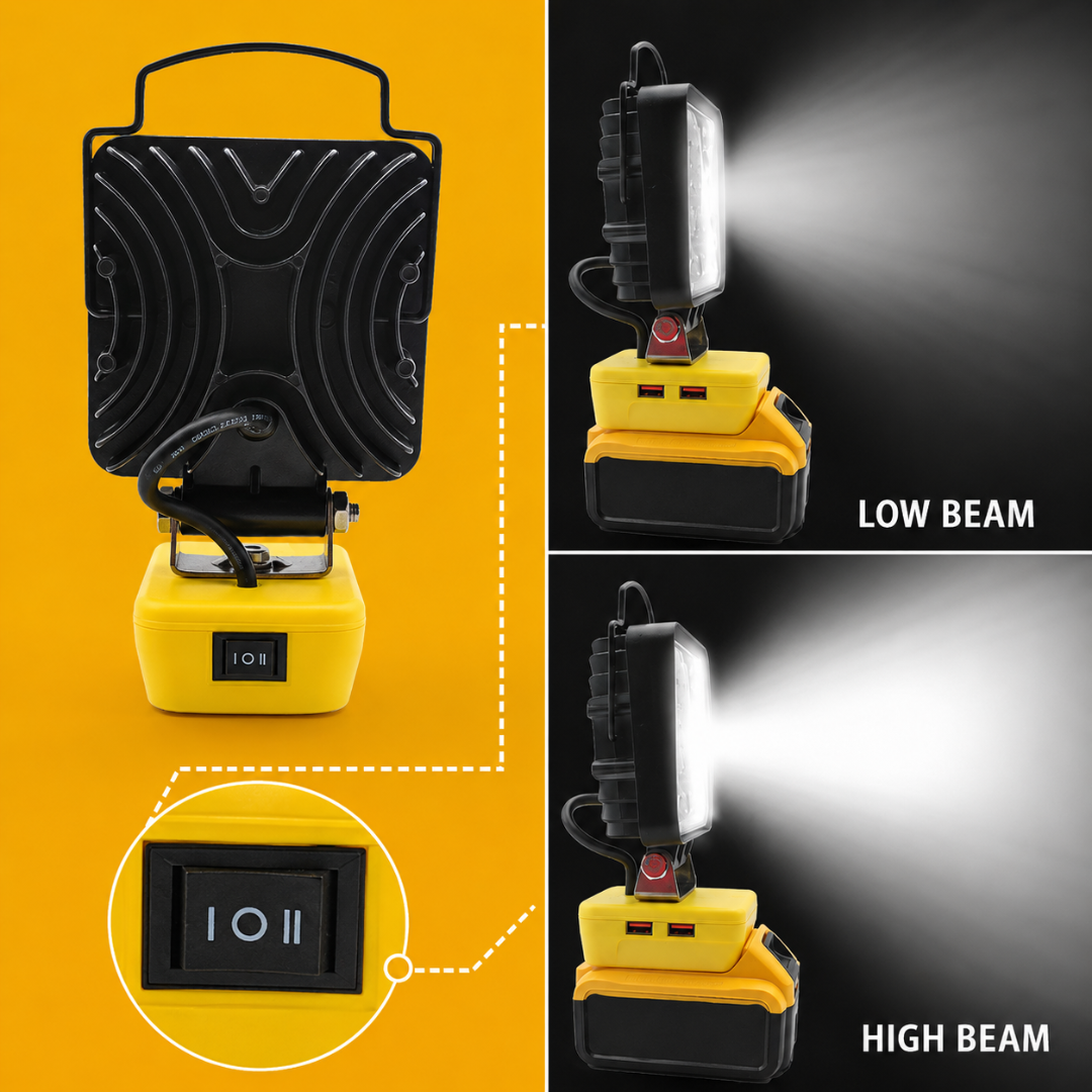 Akumulatorowa lampa robocza LED z USB ładowaniem – 4800LM, SKU: 7094