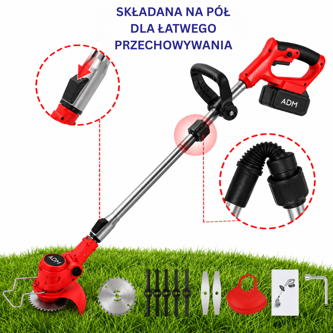 Bezprzewodowa, składana podkaszarka ADM + 2 akumulatory, SKU: 543
