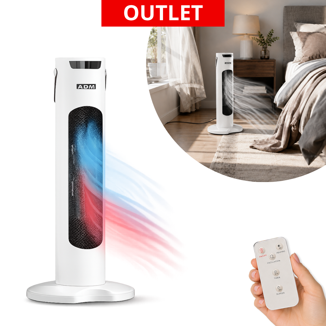 Termowentylator Ceramiczny ADM 1500 W z Trybem Chłodnego Nawiewu i Oscylacją, SKU: 6062_boxdmg | OUTLET