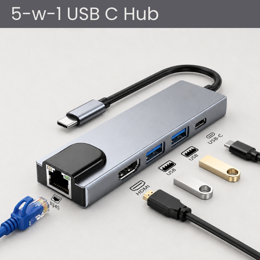 Hub USB-C 5-w-1 z HDMI 4K adapter wieloportowy, SKU: 7123 - obrazek 3