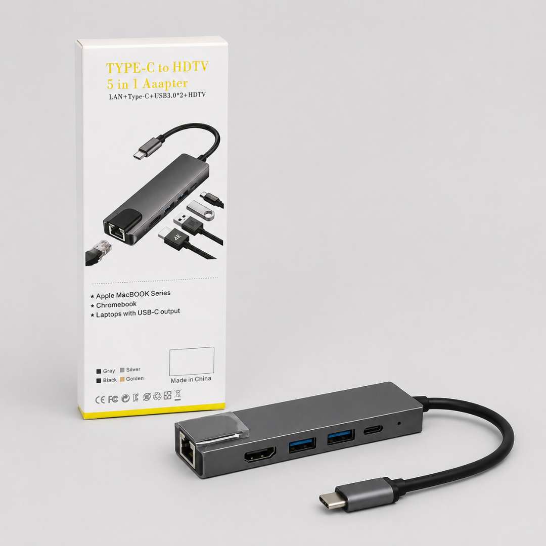 Hub USB-C 5-w-1 z HDMI 4K adapter wieloportowy, SKU: 7123