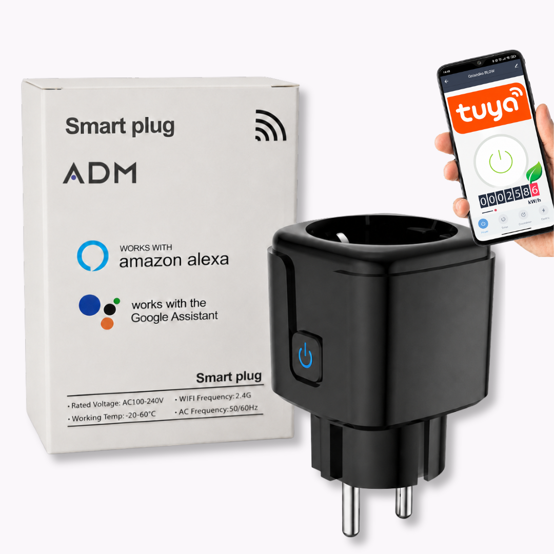 ADM Inteligentne Gniazdko WiFi z Pomiarem Zużycia Energii, SKU: 7098