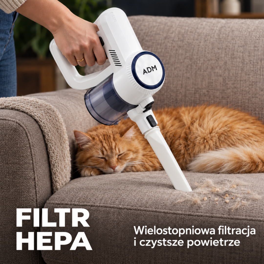 ADM Mocny Odkurzacz Pionowy Bezworkowy 600W, SKU: 7113 - obrazek 4