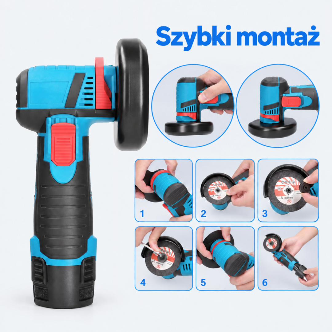Akumulatorowa szlifierka kątowa 12 V z 2 akumulatorami, SKU: 7119 - obrazek 3